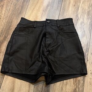 Black Leather Shorts